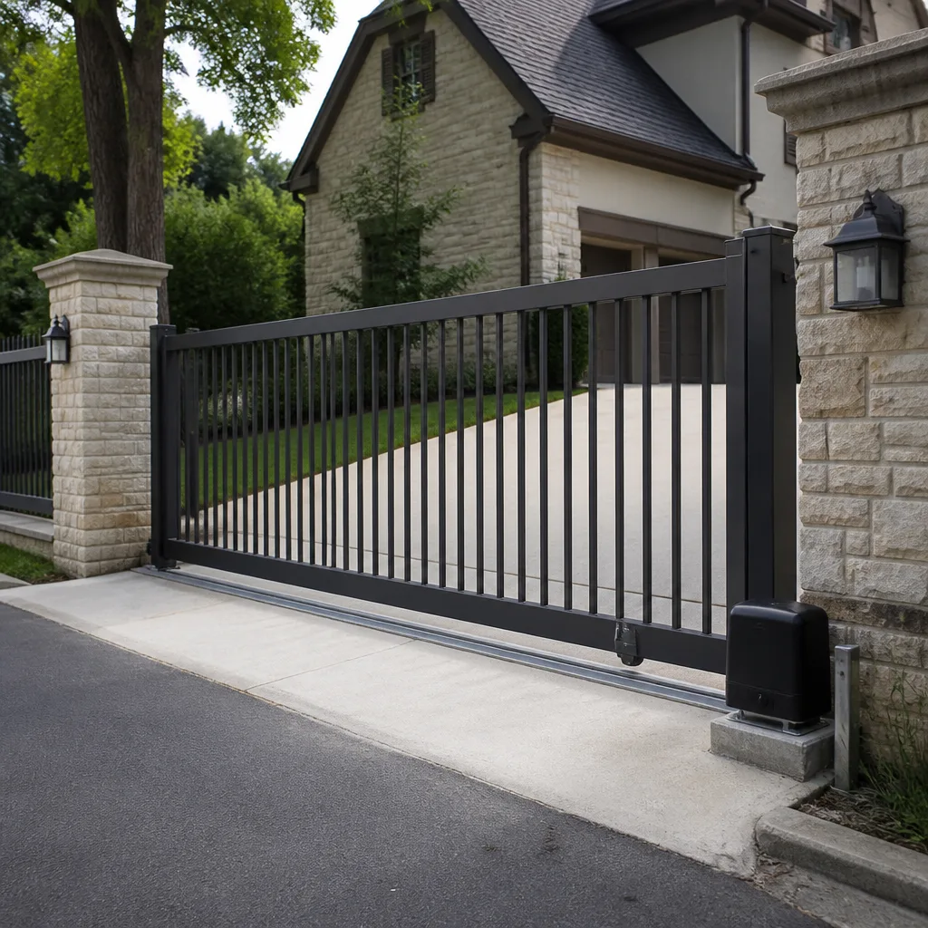Sliding driveway gates